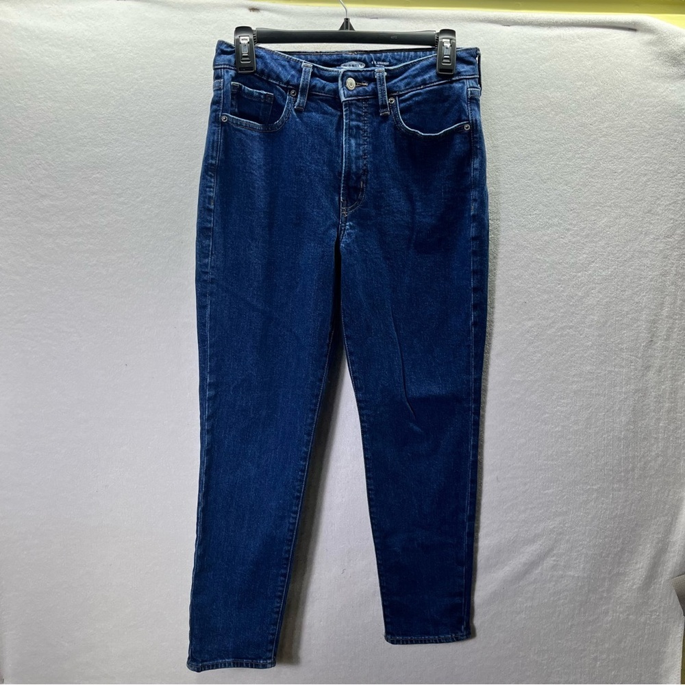 Old Navy OG Straight Leg High Rise Jeans Womens 4 Blue Denim Stretch Comfy 2628